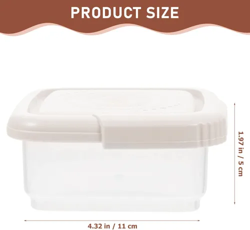 Vista 5 de Cabilock Contenedores de almacenamiento de queso con tapa, soporte de rebanadas de plástico reutilizable, caja de queso hermética, contenedor