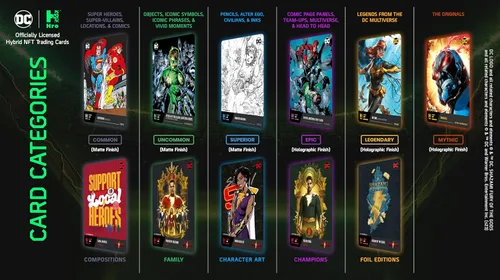 Vista 6 de DC HRO Capítulo 3: paquete de 4 cajas de refuerzo premium, 29 tarjetas comerciales digitales híbridas