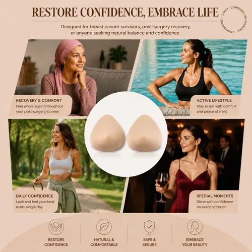Vista 5 de 1 Pair Cotton Breast Forms Light Ventilation Sponge Boobs for Women Mastectomy Breast Cancer Support Holey Lágrima