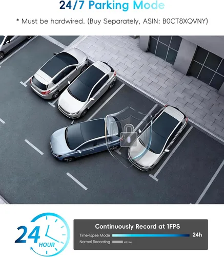 Vista 6 de Cámara de espejo retrovisor 4K 2026 de 12 pulgadas con sensor STARVIS 2, cámara de tablero de espejo frontal y trasero 4K+2.5K + cámara