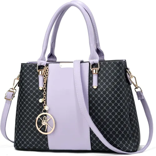 Vista 20 de Bolso y bolsos de mano para mujer, 3 compartimentos con cremallera, bolso de mano de diseñador con asa superior