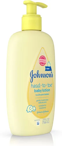 Vista 2 de Johnson's Loción para bebés de la cabeza a los pies, 27 onzas líquidas