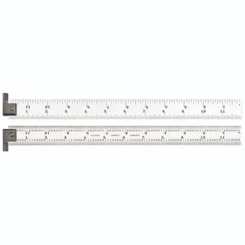 Vista 38 de Regla de acero templado Starrett Spring, con graduación de pulgadas, graduaciones estilo 4R, 1