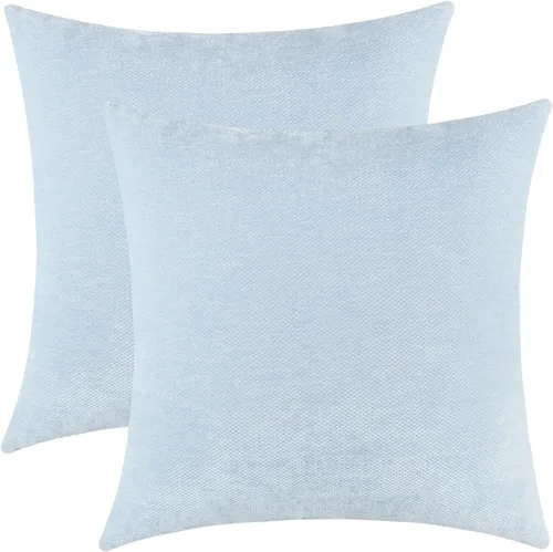 Jeneoo Fundas de Almohadas Decorativas Azul Bebé de Chenilla Suave Cómodas Cuadradas para Cojines de Sofá para Decoración de Sala de Estar Cama Sofá