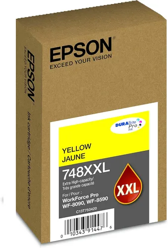 Vista 2 de EPSON 748 DURABrite Pro Cartucho amarillo de alta capacidad (T748XXL420) funciona con WorkForce WF-6590, 8590, 6090, 8090