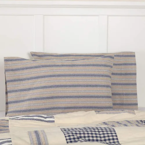 Vista 10 de Doylestown - Edredón de retazos y flores, 100% algodón, reversible, con cuadros de guingán, saco de grano y rayas azules para decoración