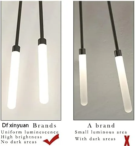 Vista 7 de Lámpara de techo LED de 42 pulgadas, 20 luces de techo modernas, lámpara de techo empotrada, iluminación de interior dorada para sala de estar