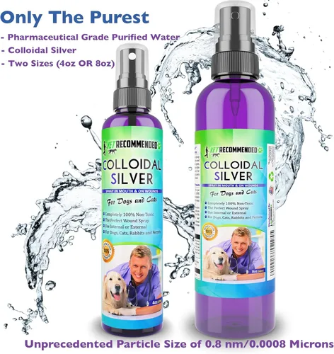 Vista 3 de Recomendado por veterinarios – Plata coloidal para perros & gatos – Plata coloidal en aerosol, funciona como tratamiento de parches calientes
