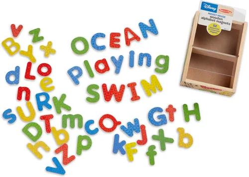 Vista 5 de Melissa & Doug – Disney Mickey y amigos de Madera Alfabeto Imanes – 52 mayúsculas y minúsculas letras