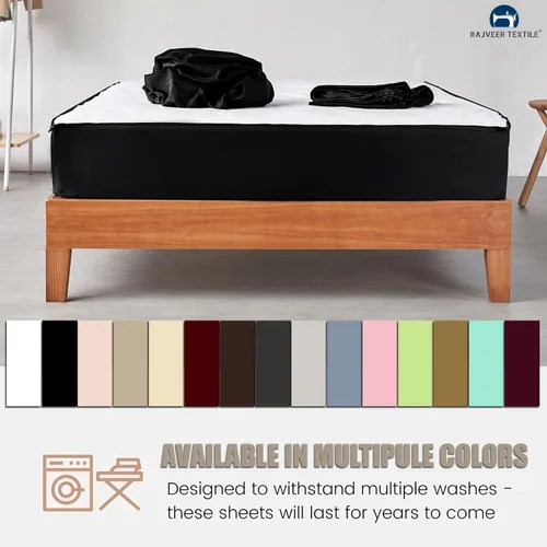 Vista 7 de Sábana bajera ajustable con cremallera - Incluye 1 base ajustable + 2 sábanas con cremallera - Fácil de cambiar, no se desprende de la sábana