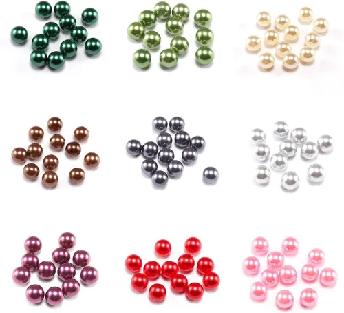 Vista 5 de Cuentas sueltas de perlas de imitación ABS, cuentas acrílicas de plástico para hacer joyas, 20 colores (negro, 0.118 in x 400 unidades)