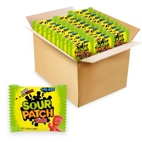 SOUR PATCH KIDS Caramelos de gomita suaves y masticables, caramelos a granel, 140 paquetes de aperitivos