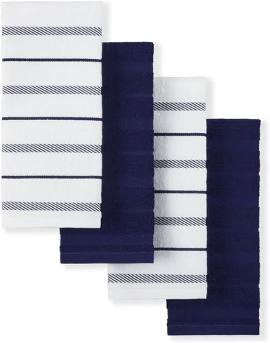 Vista 7 de KitchenAid Albany - Juego de 4 toallas de cocina, naranja miel/blanco, 16 x 26 pulgadas