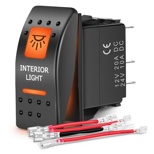 Vista 14 de Nilight - Interruptor basculante de luces de respaldo para UTV, encendido/apagado, interruptor de barra de luz LED de 5 pines SPST