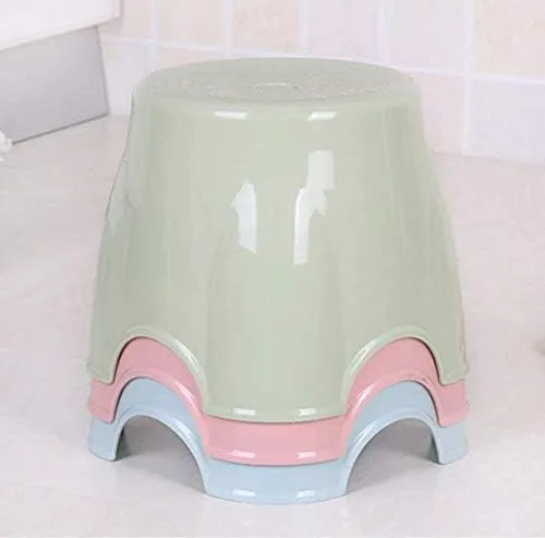Vista 6 de Taburete pequeño de plástico para dormitorio, baño, cocina, sala de estar, oficina, hogar, una unidad, color aleatorio