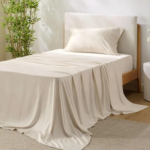 Vista 62 de Bedsure - Juego de sábanas tamaño individual, refrescantes, rayón derivado del bambú, transpirables y suaves, sábanas y fundas de almohada tipo