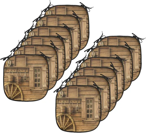 Vista 159 de Lunarable Juego de 4 cojines de asiento para silla, diseño de pétalos de flores de iris florecientes, arte de forma desgastada, acolchado de asiento