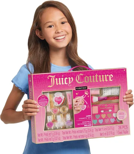 Vista 4 de Make It Real: Juicy Couture Luxe Cosmetic Set – Pulsera de brillo de labios, esmalte de uñas, sombra de ojos, glamour de pies a cabeza, kit