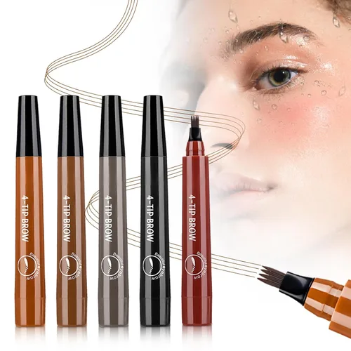 Vista 7 de Microblading - Lápiz de cejas 2026, nuevo lápiz de contorno de cejas impermeable para mujeres, lápiz de cejas de 4 puntas para cejas naturales