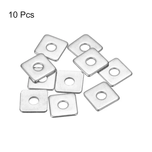 Vista 3 de uxcell Arandela cuadrada, 10 piezas M3x10x10x1mm 304 arandelas de placa cuadrada de acero inoxidable 304 Junta espaciadora de almohadilla plana