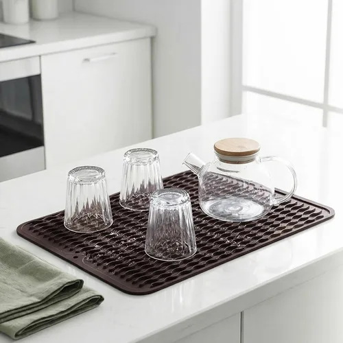 Vista 612 de MicoYang Alfombrilla de Silicona para Secar Platos de Múltiples Usos, Fácil de Limpiar, Ecológica, Alfombrilla de Silicona Resistente al Calor