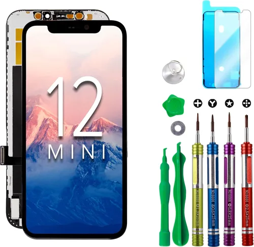 Reemplazo de pantalla LCD para iPhone 12 Mini 5.4 pulgadas (A2176, A2398, A2400, A2399) Pantalla táctil Digitalizador Marco Asamblea