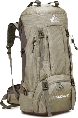 Vista 17 de Bseash Mochila impermeable de 60 L para senderismo y campamento con cubierta para lluvia, mochila grande para deportes al aire libre, mochila