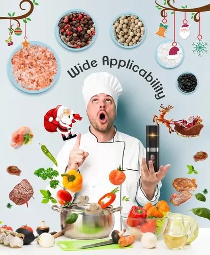 Vista 8 de Juego de molinillo eléctrico de sal y pimienta, nuevo molinillo recargable de sal y pimienta con 4 * baterías recargables, base de carga, luz