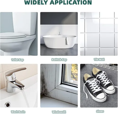 Vista 5 de Cepillos de limpieza 4 en 1 Cepillo de limpieza para suelos con escobilla de goma en forma de V, cepillo limpiador de lechada de azulejos, cepillo