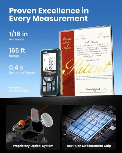 Vista 2 de Laser Measure, DTAPE Digital Laser Distance Meter, Upgraded High-Accuracy Laser Measuring Tool, Electronic Tape Measure, 2" Backlit LCD Display