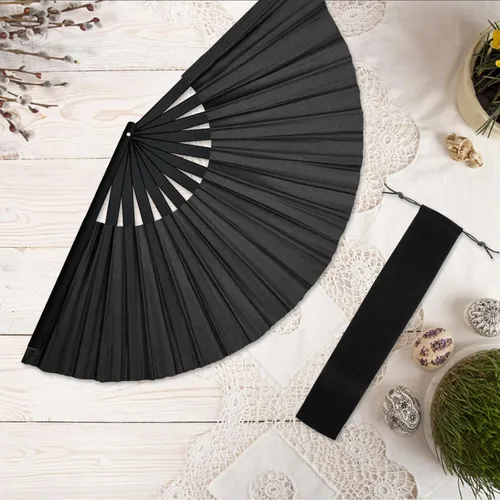 Vista 4 de 4 abanicos de mano con varillas de bambú plegables para baile de línea, estilo chino, rave, plegable, estilo retro, manualidades, encantador