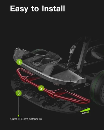 Vista 5 de STIO Kit de protección de plástico delantero para GoKart Pro, compatible con Ninebot de Segway GoKart Pro, reemplazos de parachoques delantero
