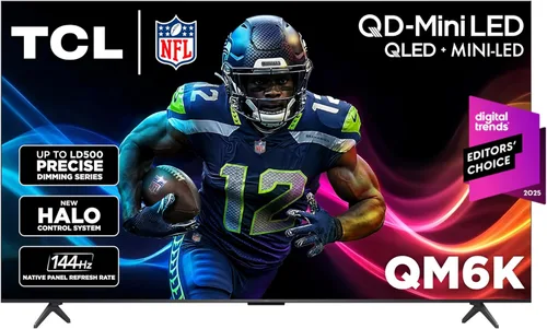 TCL Serie QM6K de clase de 55 pulgadas | Mini LED QLED 4K HDR | 55QM6K, modelo 2025 | 120HZ-144HZ Smart Google TV Dolby Atmos Onkyo Audio | Control
