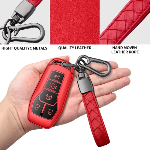 Vista 8 de Funda para Llave Ford con Llavero de TPU Suave Premium, Carcasa de Llave de Protección Completa Compatible con Ford Fusion 2013-2016, Ford Mustang