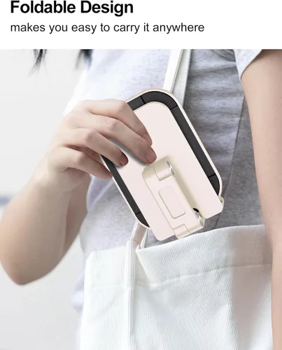 Vista 8 de OCYCLONE Soporte para teléfono, altura y ángulo ajustable, soporte plegable para teléfono celular para escritorio, soporte más alto para iPhone Beige