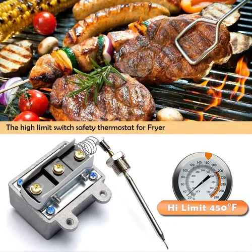 Vista 6 de Interruptor de freidora de termostato de límite alto 1177 para freidora 3/8 "Mpt Stuff Box LCCM2003000 Freidora de gas, 301030005 Hi-Limit