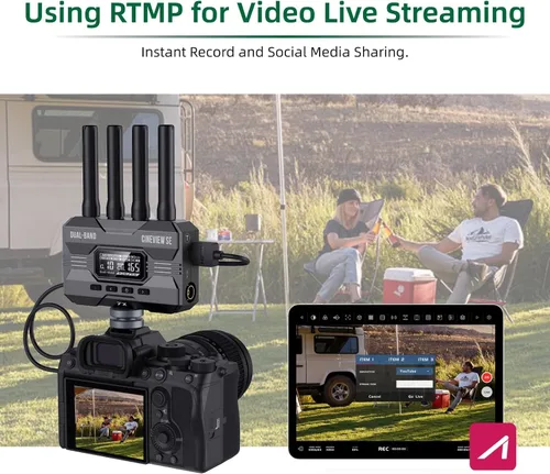 Vista 6 de Accsoon Transmisor y receptor de video inalámbrico CineView SE, transmisión de doble banda, rango de 1200 pies1,148.3 ft, latencia 0.05s y video HD