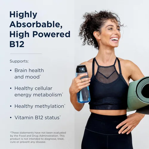 Vista 2 de Pastillas de vitamina B12 de Designs for Health - Vitaminas B12 de 5000 mcg de metilcobalamina - Suplementos de vitamina B12 - Vegano + Sin GMO