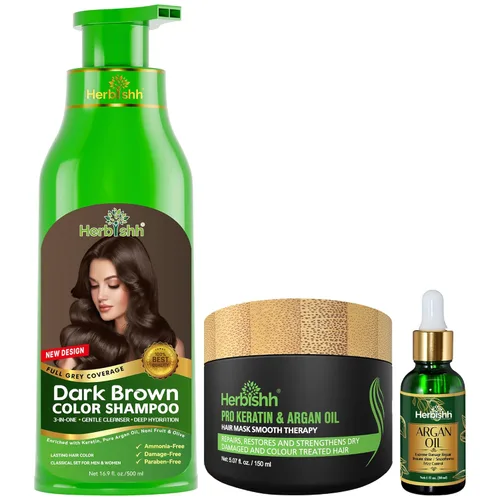 Vista 11 de Herbishh After Color Shampoo Combo contiene champú color para el cabello, tinte para el cabello, 16.9 fl oz de aceite de argán, 1.0 fl oz de Negro