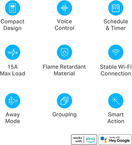 Vista 3 de Kasa Smart Plug Ultra Mini 15A, toma Wi-Fi para el hogar inteligente compatible con Alexa, Google Home e IFTTT, no requiere concentrador