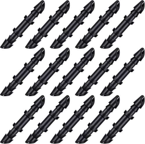 Mudder 150 conectores de púas, riego por goteo, accesorios de acoplamiento de púas de 1/4 pulgadas, conectores de púas para tubos de riego de 1/4