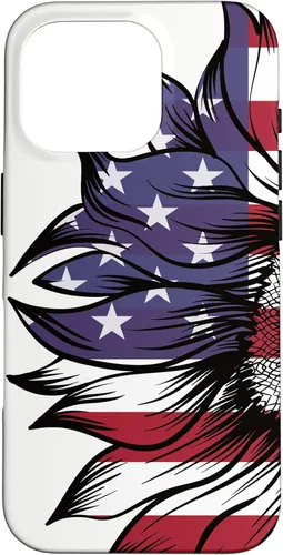 Vista 20 de USA Patriotic 4th of July Sunflower American Flag Case for iPhone 17