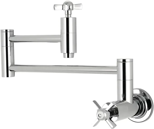 Vista 5 de Kingston Brass KS8103ZX - Grifo de cocina para llenado de ollas de montaje en pared, latón antiguo