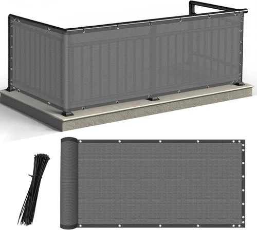 Vista 15 de SEKKVY Valla de privacidad resistente de 3 x 16.4 pies, cubierta de red de malla de bloqueo del 90% para jardín, pared, valla de eslabones de cadena