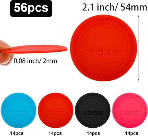 Vista 2 de TOPZEA Paquete de 56 piezas de goma para vasos de sublimación, parte inferior protectora de silicona antideslizante, parte inferior autoadhesiva
