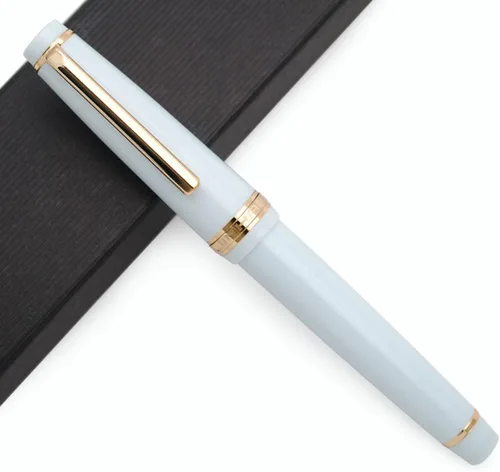 Vista 14 de JINHAO 82 - Pluma estilográfica con clip dorado (punta F 0.020 in, azul cielo transparente)