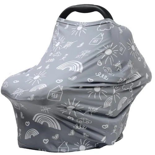 Vista 9 de Fundas de asiento de coche para bebé, cubierta de toldo para asiento de automóvil, funda multiusos para lactancia materna, fundas transpirables