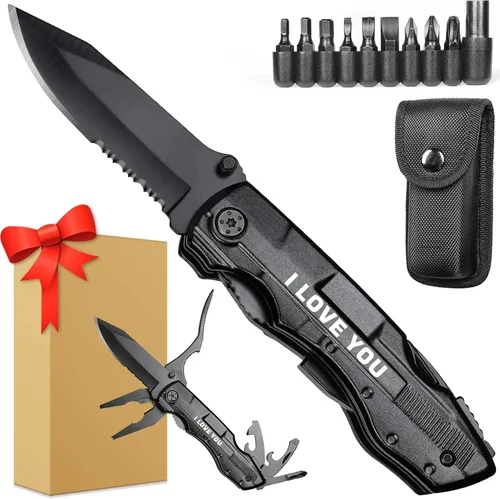 Vista 21 de Navaja multiherramienta, grabada con la frase “Best Brother Ever”, regalos de Navidad para el hermano, ideas de regalo de cumpleaños, gadgets