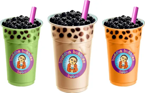 Vista 5 de Pajitas de té de burbujas Boba de 8 pulgadas rosa de Buddha Bubbles Boba 50