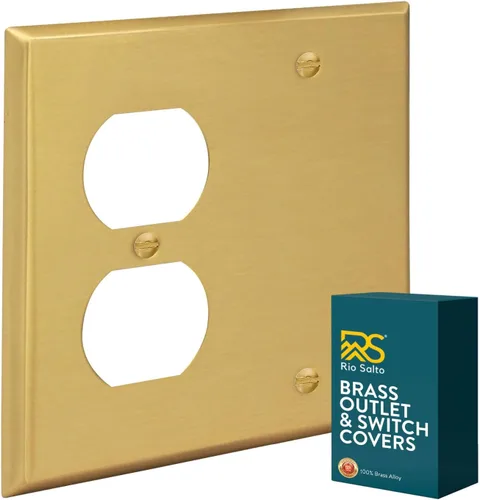 Vista 35 de Rio Salto BRASS - Placa de pared de metal dorado para interruptor de luz, placa de pared para receptáculo, cubiertas basculantes de 1 banda, latón